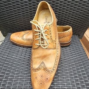 Mens Cole Haan Air Giraldo British Tan leather Wingtip Oxford Shoes Size 9.5M